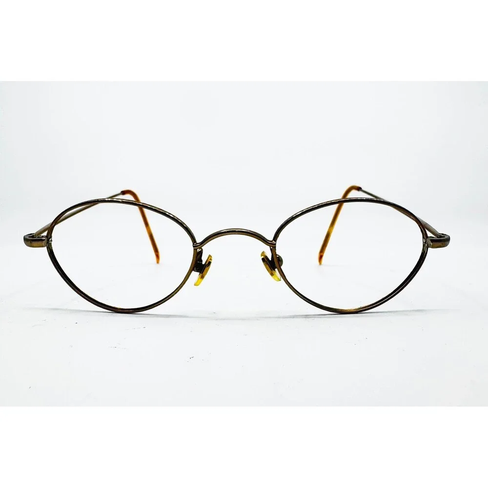Unbranded Eyeglass Frames Mens Womens Brown Oval Metal Frame Japan 38219